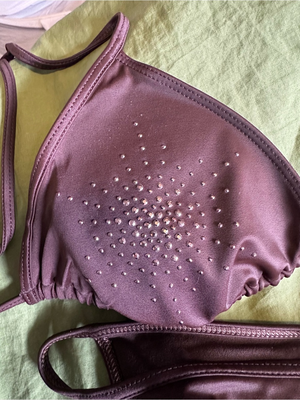 H&M Brown Rhinestone Triangle Bikini - Picture 2 of 10